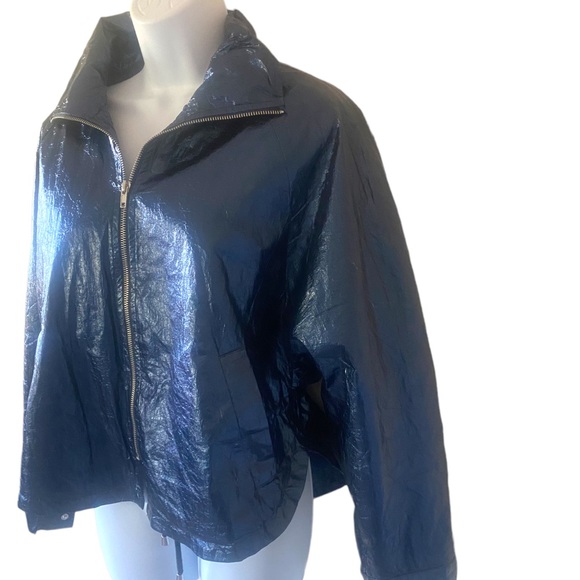 Urban Outfitters Retro Anorak Metallic Dark Blue Jacket - Picture 6 of 11